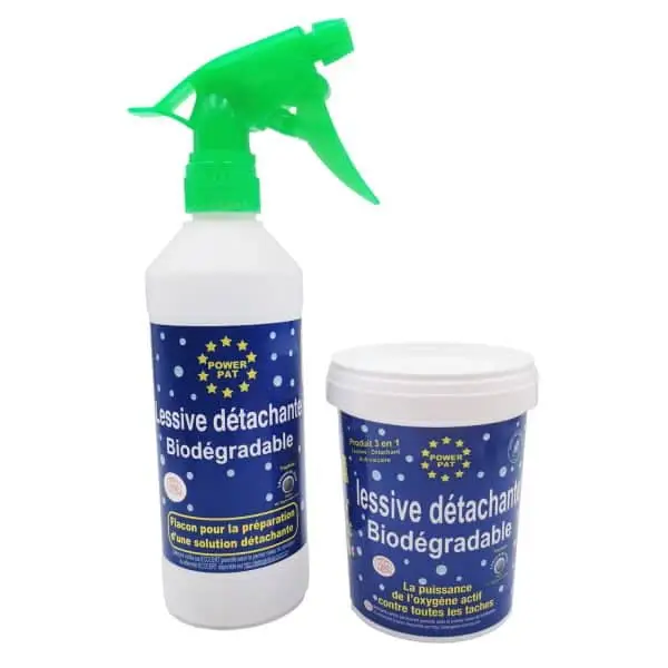 Lessive Détachante Biodégradable POWERPAT® 500 gr + son vaporisateur