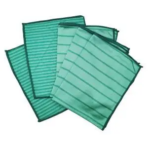 Lot de 5 pièces Microfibre "Bambou Brillante" : 3 Lingettes et 2 Lavettes vertes dont 18% en Bambou