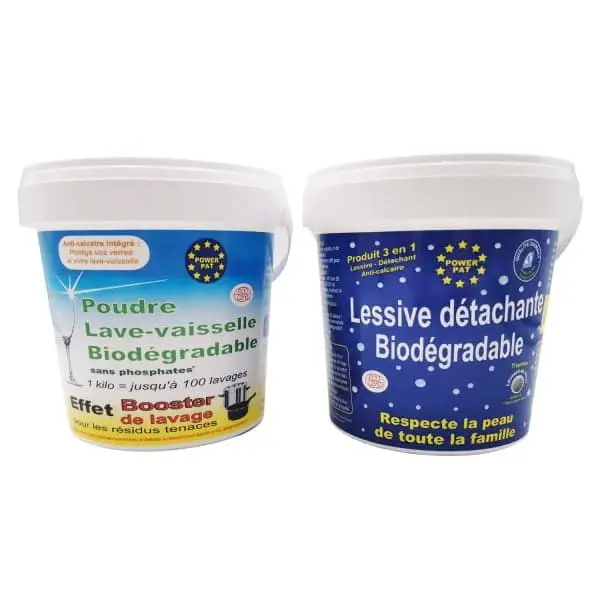 Kit entretien "Essentiel POWERPAT®" Lessive 1kg + poudre lave-vaisselle 1kg