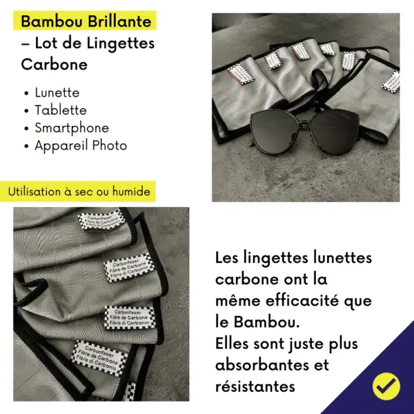 Lot de 7 lingettes lunettes Carbone – Image 2
