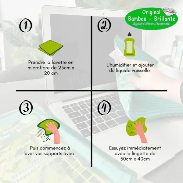 Kit microfibre "3 lingettes et 2 lavettes + 3 chiffonnettes lunettes – Image 7